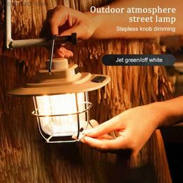 Camping Lantern Outdoor Portable Camping Lights Rechargeable Lamp Led Emergency Bulb Retro Lamp For Party Hanging Lantern Tent Decor Garden Q231116