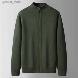 Men's Sweaters 100% Cotton Men Sweater Autumn Spring Zipper Cardigan for Men Outwear Jacket Knitted Clothing Sweater Black Red green Grey Q231115