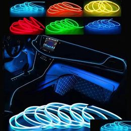 Car Night Lights 1M//5M Interior Led Decorative Lamp El Wiring Neon Strip For Diy Flexible Ambient Light Usb Drop Delivery Mobiles M Dhaki