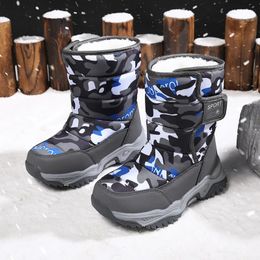 Boots Outdoor Sport Cotton Shoes Child Footwear Fashion Waterproof Kids High Plush Boots Children Winter Boots Boys Girls Snow Boots 231115