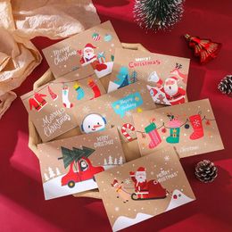 Greeting Cards Christmas cards birthday party gift cards cute cartoon half folded cards blessing information cards with envelopes 231115