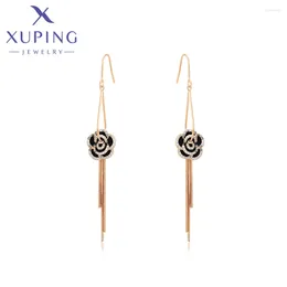 Stud Earrings Xuping Jewelry Charm School Gift Elegant Flower Long Earring Of Gold Color Stone For Women Party S00074227