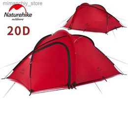 Tents and Shelters Naturehike UPGRADE Hiby Family Tent 20D Silicone Fabric Waterproof Doub-Layer 3 Person 4 Season camping tent one room one hall Q231117