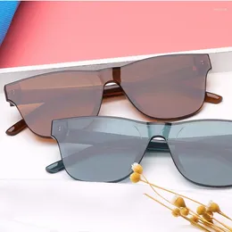 Sunglasses Samjune Square One Piece Lens Women Transparent Plastic Men Style Sun Glasses Clear Candy Color Brand Designer