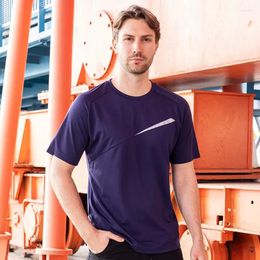 Men's T Shirts Work Polo Men Summer With Reflective Strip Outdoor Working Short Sleeved T-shirts Breathable Quick Dry