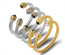 Designer Bnagle Inspired Jewelry Double Cable Wire Facet Antique Bangle Elegant Beautiful Cuff Bracelets