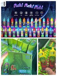 100% Original RandM tornado 9000 puffs vape E cigarette vaping kit wholesale 53 Colours RGB light Rechargeable battery Vape