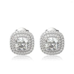 Stud Earrings 1ct Certified Moissanite For Women Platinum Plating 925 Sterling Silver Diamond Ear Studs Wedding Fine Jewelry