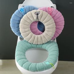 Toilet Seat Covers Warm Cover Mat Bathroom Pad Cushion With Handle Thicker Soft Washable Closestool Warmer Accessories SSJ886