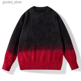 Men's Sweaters High End Luxury Mink Cashmere Sweater Men 2023 New Winter Korean Thick Warm Mens Sweaters Fashion Thermal Christmas Pullovers Q231115