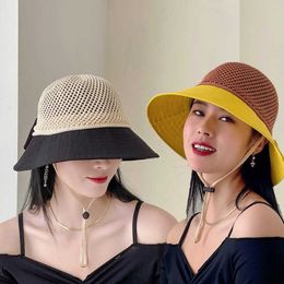 Wide Brim Hats Breathable Women's Hat Summer Beach Big Brim Straw Seaside Sun Hat Travel Women's Panama Sun Protection Felt Hat Sun Visor Gift AA230414