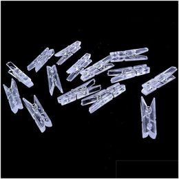 Bag Clips Mini Spring Clear Transparent Clothes Po Paper Peg Pin Clothespin Craft Party Home Decoration Lx2253 Drop Delivery Garden Dhik5