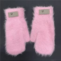 Women Winter Gloves Warm Plush Gloves Elasticity Soft Full Fingers Mittens Imitation Rabbit Gloves Fur Girls Fashion Gloves Wool Cashmere Driving Gloves 2023