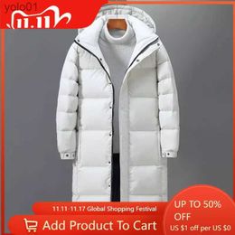 Men's Down Parkas Men Winter Long Duck Down Coats Hooded Casual Down Jackets High Quality Outdoor Windproof Warm Winter Jackets Mens ClothingL231115