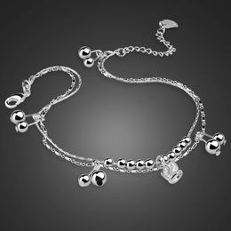 Anklets Fashion 100% 925 Sterling Silver Crown pendant Leg Bracelets For Women Foot AnkletJewelry Feet Chain Friendship Gifts Summer 231115