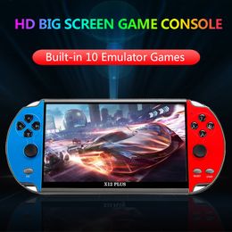 X12 Plus Portable Handheld Player 16G 7inch HD Screen Dual Joystick Classic Arcade Game Console Built-in 20000+ TV Output Audio Video Games with Gift Box