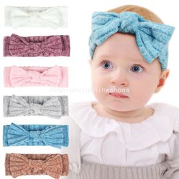 Striped Headband for Newborn Hair Accessories Bowknot Turban Hairband Baby Girls Cute Bunny Ears Headwear Infant Warm Headwrap