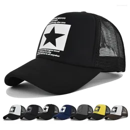 Ball Caps Baseball Cap Summer Hat Breathable Adult Net Mesh Unisex Pentagram Pattern Street Dance Break Dancing Shade