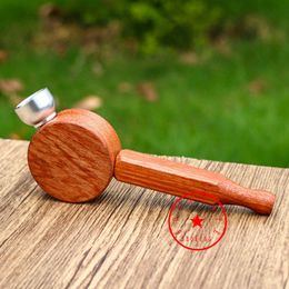 New Style Natural Wooden Pipes Philtre Singlehole Metal Bowl Portable Innovative Herb Tobacco Cigarette Holder Smoking Wood Handpipes