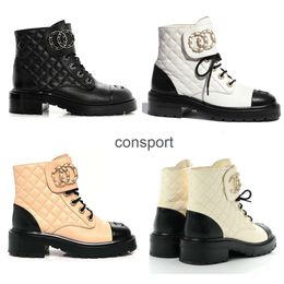 Designers Channel Cclys Stivali Martin Boot Chelsea Diamond Stivali Scarpe in pelle Cavicella Monolite Monolite Filite