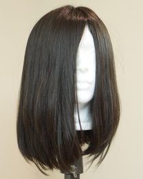 Шелковая вершина нет кружево боб парики девственные европейские волосы человеческие волосы hevy mono cap еврейский парик 150%шелковистый кошер