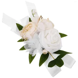 Brooches Faux Rose Corsage Decorative Flower Artificial Silk Party Bridesmaids Wedding Boutonniere