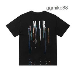 Amirs Designer a Miri Men Tshirt Limited Edition Couples Tees Street Wear Fashion Brand t Shirt Splash-ink Letter Print Short Sleeve Casual Loose Men Tee A7L1