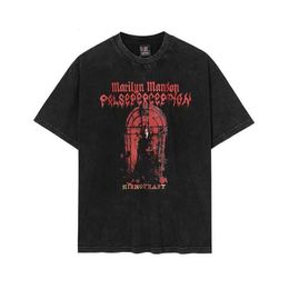 Hellstar University T-shirt Trendy Hip-Hop Rapper Graffiti Stampa maniche corte T-shirt Unisex Cotone Top Uomo Vintage T-shirt Estate Loose 229