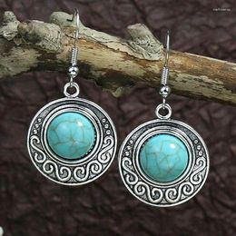 Dangle Earrings Natural Stone Tibetan Silver Turquoise Charms Drop For Women Necklaces Pendants Vintage Jewelry Making Accessories