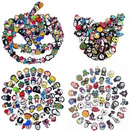 50pcs/set Cartoon Hole Shoes Charm Croces Shoe Charm Decorative Clog Shoe Buckle Halloween Gift