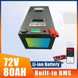 72V 80AH Li Ion With Bluetooth Large Capacity Lithium Polymer Battery For RV Telecom Base Wheelchairs MotorCycle Home Solar