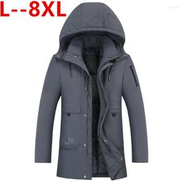 Men's Down 10XL 8XL 6XL 5XL Parkas Long Cotton Winter Jacket Coat For Men Brand Bomber Thick Parka Homme Warm Tops -20 Degree