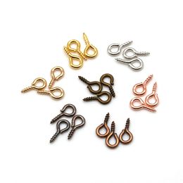 1000Pcs 8Colors Sheep Eyes Nail Screw Pins Hooks Clasps Claw Nails Pendant Connectors DIY Making Necklace Jewelry Accessories