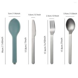 Dinnerware Sets 1 Set Small Flatware Reusable Utensils BPA Free Convenient Carry Comfortable Grip Spoon Fork Cutter Cutlery