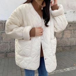 Women's Trench Coats 2023 Autumn Winter Women Jackets Quilted Puffer Vintage High-Quality Warm Cotton Wool Liner Wild Womenswear Coat