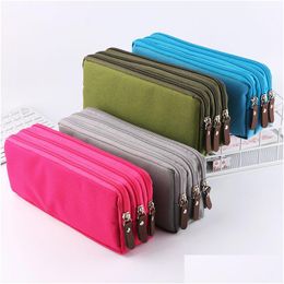 Storage Bags Extended Stationery Bag Threelayer Pencil Small Fresh Candy Colour Box Learning Supplies Lx5424 Drop Delivery Home Garde Dh5Pq