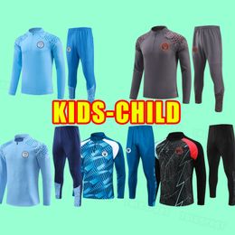 Kids child Training MANS CITIES Soccer tracksuits Kovacic PHILLIPS GREALISH DE BRUYNE FODEN 2023 2024 Man football shirts Long sleeve 23 24 Erling Haaland