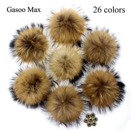 Beanie/Skull Caps 5pcs/lot Wholesale Natural Fur Pompoms for Knitted Winter Hats Real Raccoon Fox Pom Poms For Beanies Scarves Large Fur Pompons 231115