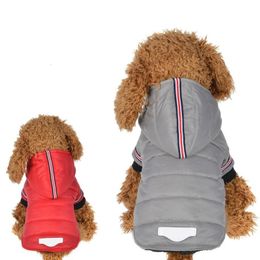 Dog Apparel Waterproof FallWinter Down Jacket Simple Comfortable Warm Pet Coat Soft Hooded Clothing Outdoor Chihuahua Hoodie 231114