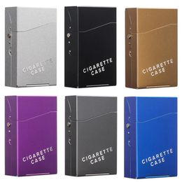 Colourful Aluminium Portable Tobacco Cigarette Case Holder Storage Automatic Flip Cover Shell Preroll Box Innovative Protective Rolling Smoking Tool