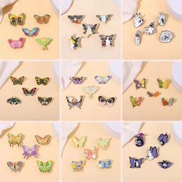 Brooches Butterfly Enamel Pin Cartoon Witch Animals Brooch Badges Insect Punk Lapel Clothes Women Kids Jewelry Gift For Friends Wholesale