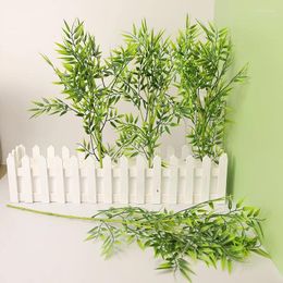 Decorative Flowers Artificial Bamboo Leaves Simulate Plants Plastic Branches Indoor Shopping Mall Decoration Greening Landsca