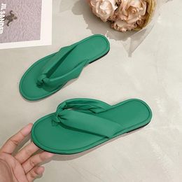Slippers Flat With Outside Modern For Women 2024 Fashion Summer Rubber PU Ladies Shoes Solid Shallow Women's Zapatos