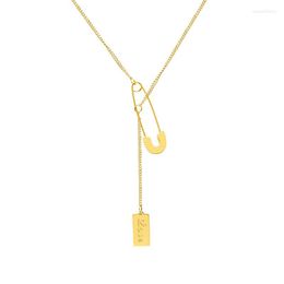 Pendant Necklaces Suitable For Winter Sweater Chain Pin Letters Necklace Stainless Steel Women Gold Plated Fashion Jewellery 2023 Teen Girls