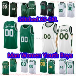 Custom S-6XL New Basketball 0 Jayson Tatum Jersey Stitched 4 Jrue Holiday 8 Kristaps Porzingis 7 Jaylen Brown Derrick White Grant Williams Payton Pritchard Jerseys