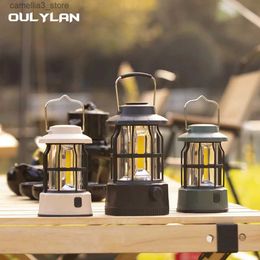 Camping Lantern New Outdoor Camping Lamp Atmosphere Tent Light COB Retro Horse Lamp Portable Camp Lighting Rechargeable Hanging Lights Q231116