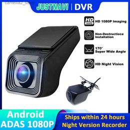 car dvr JUSTNAVI DVR Dash Video Recorder USB Front Camera ADAS Loop Record G-sensor 170 Wide Angle Registrar Dashcam For Car Radio Q231115