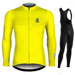 Racing Sets Road Bike Winter Cycling Clothing Man Long Sleeve Jersey Set Thermal Fleece Keep Warm Riding Full