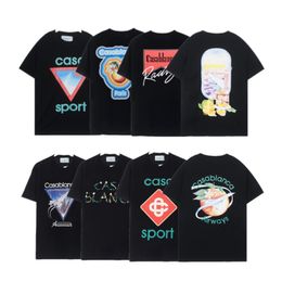 Mens T shirts Casablanc Designer letter printing Tee Cotton Round Collar loose Hip Hop Short Sleeve T-Shirt Fashion Men Casual Alphabet sun print T-Shirts