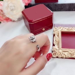 Luxury hot cheetah leopard classic diamond wedding ring Designer Women Rings Wedding lovers gift engagement jewelry